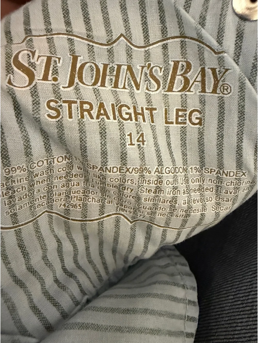 St. John's Bay Straight Leg Jeans Size 14 Blue Denim Cotton Blend